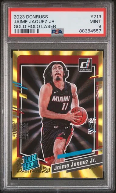 2023 Panini Donruss Jaime Jaquez Jr. Gold Holo Laser #213 card image