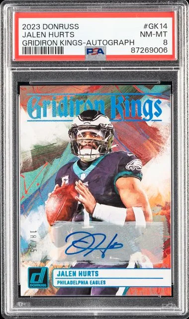 2023 Panini Donruss Jalen Hurts Gridiron Kings Autograph #GK14 card image