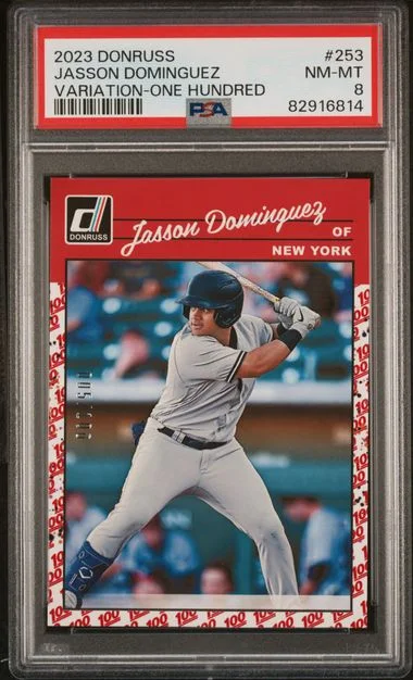 2023 Panini Donruss Jasson Dominguez On Fire #253 card image