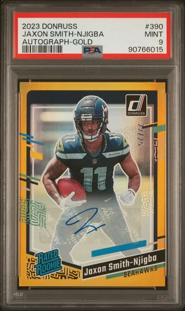 2023 Panini Donruss Jaxon Smith-Njigba Autograph-Gold #390 card image