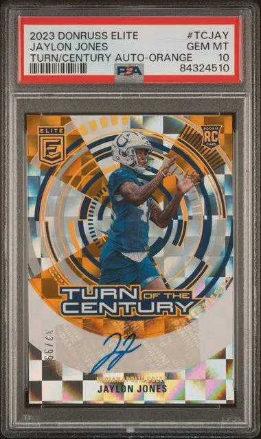 2023 Panini Donruss Jaylon Jones Elite Turn Of The Century Autograph Orange #TC-JAY card image