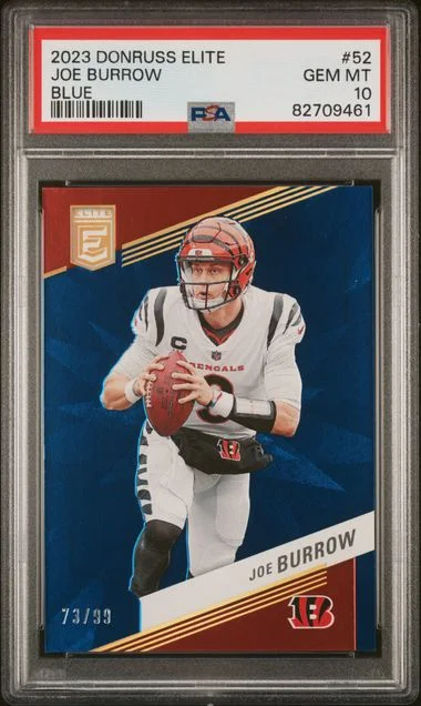 2023 Panini Donruss Joe Burrow Elite Blue #52 card image