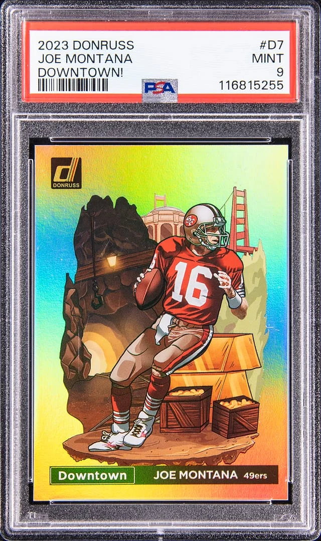 2023 Panini Donruss Joe Montana Downtown! #D-7 card image