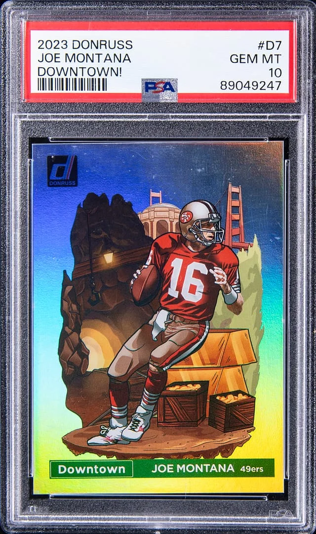 2023 Panini Donruss Joe Montana Downtown! #D7 card image