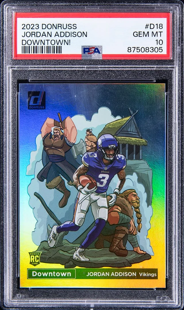 2023 Panini Donruss Jordan Addison Downtown! #D18 card image