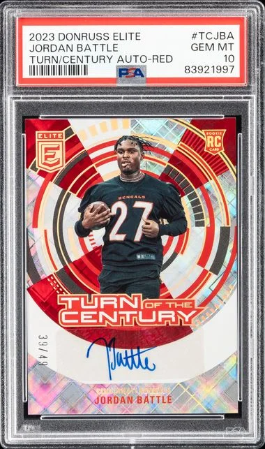 2023 Panini Donruss Jordan Battle Elite Turn Of The Century Autograph Red #TC-JBA card image
