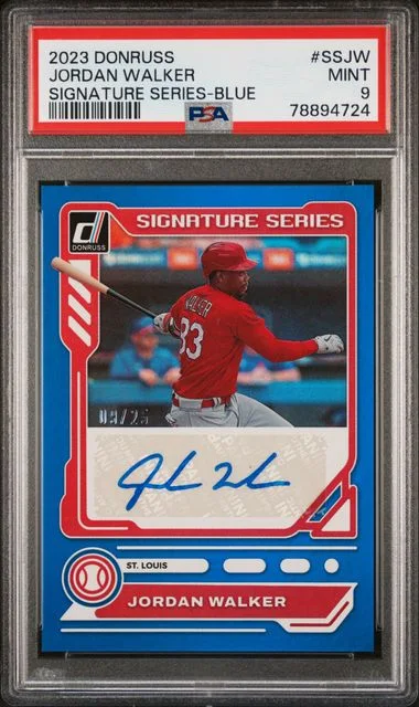 2023 Panini Donruss Jordan Walker Signature Series Blue #SS-JW card image