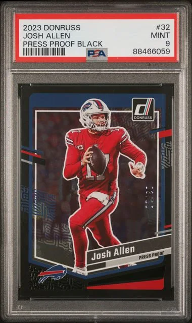 2023 Panini Donruss Josh Allen Press Proof Black #32 card image