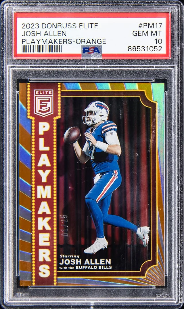 2023 Panini Donruss Josh Allen Elite Playmakers Orange #PM-17 card image