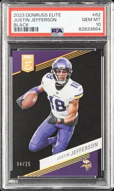 2023 Panini Donruss Justin Jefferson Elite Black #62 card image