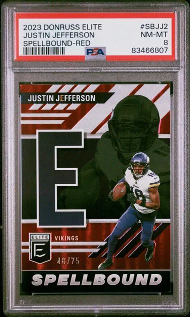 2023 Panini Donruss Justin Jefferson Elite Spellbound Red #SBJJ2 card image
