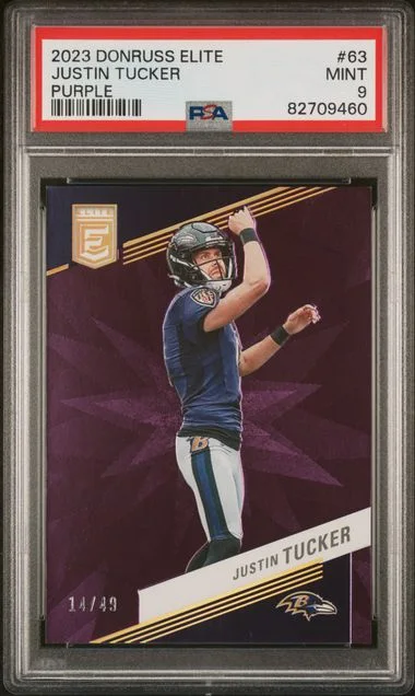 2023 Panini Donruss Justin Tucker Elite Purple #63 card image