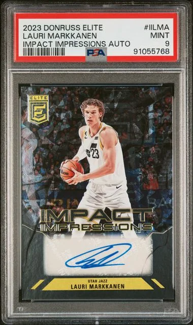 2023 Panini Donruss Lauri Markkanen Elite Impact Impressions Autographs #IILMA card image