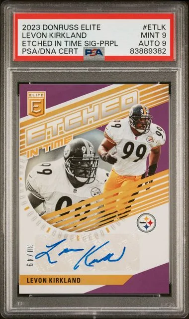 2023 Panini Donruss Levon Kirkland Elite Etched In Time Signature Purple #ETLK card image