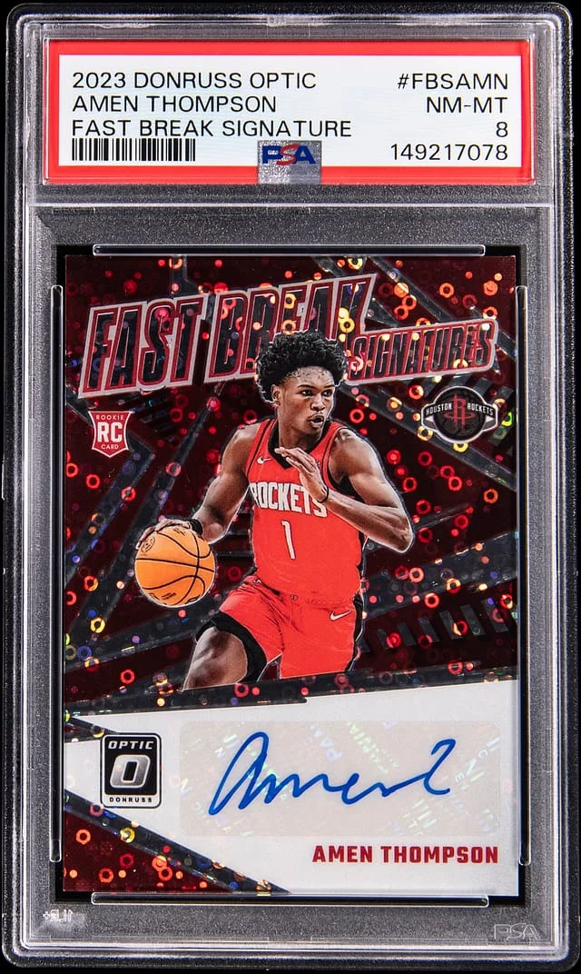 2023 Panini Donruss Optic Amen Thompson Fast Break Signature #FBSAMN card image