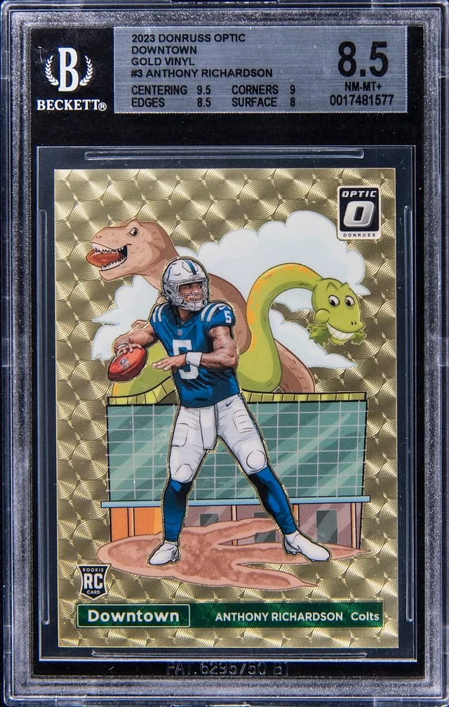 2023 Panini Donruss Optic Anthony Richardson Downtown Gold #D-3 card image