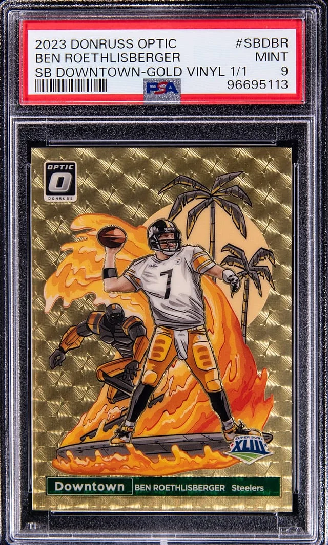 2023 Panini Donruss Optic Ben Roethlisbeger Super Bowl Downtown Gold Vinyl #SBD-BR card image