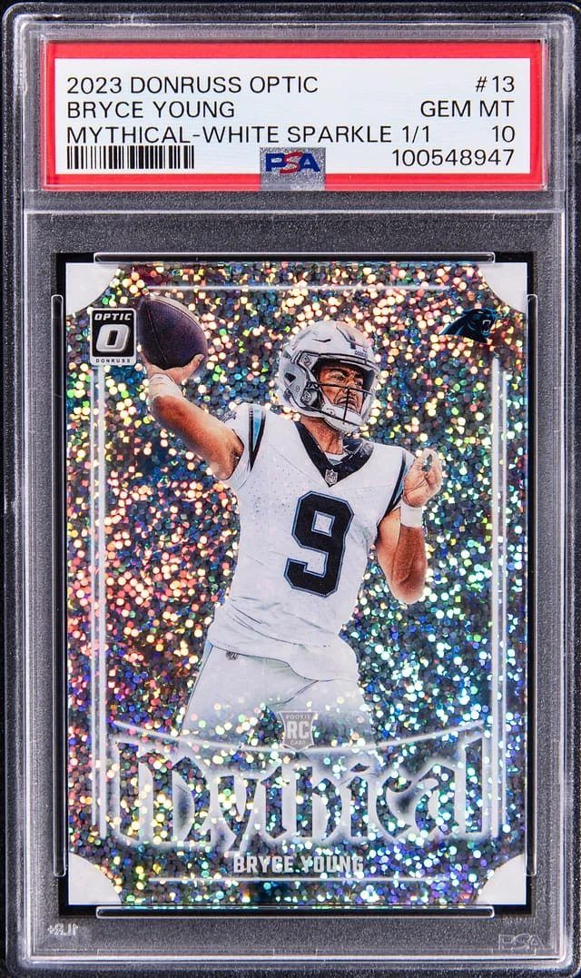 2023 Panini Donruss Optic Bryce Young Mythical White Sparkle Prizm #13 card image