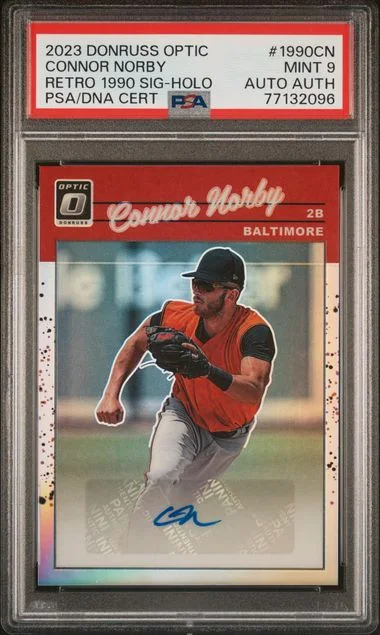 2023 Panini Donruss Optic Connor Norby Retro 1990 Signatures Holo #1990-CN card image