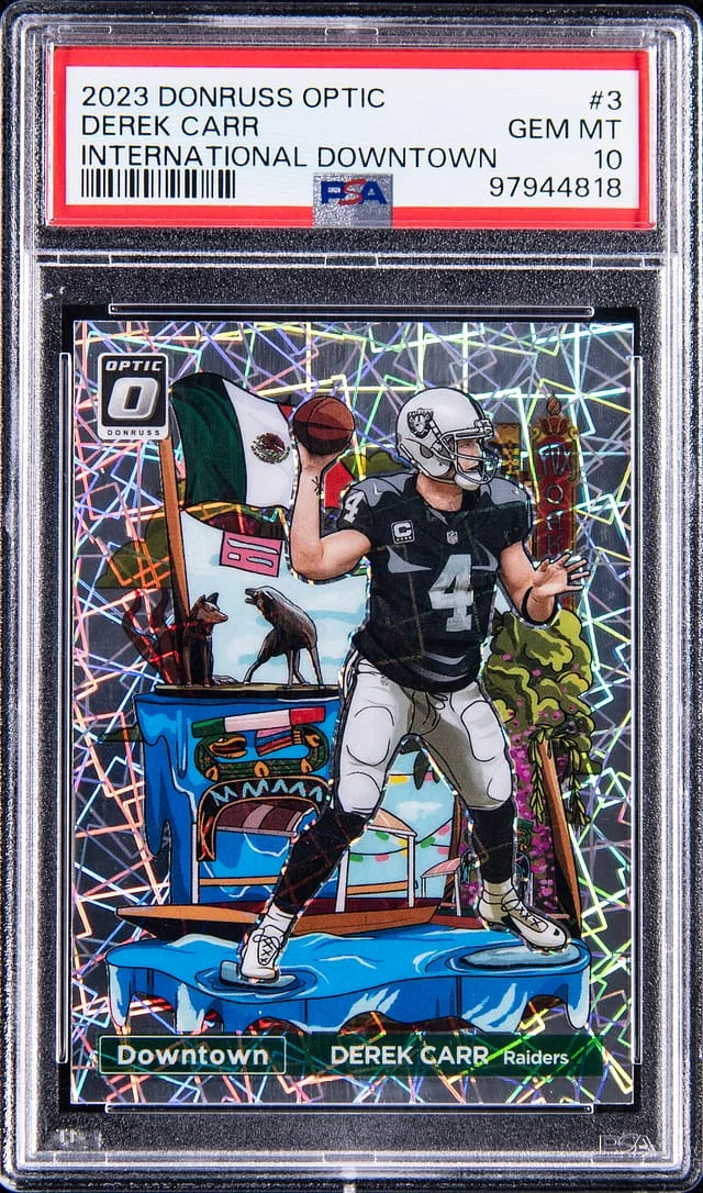 2023 Panini Donruss Optic Derek Carr International Downtown #3 card image