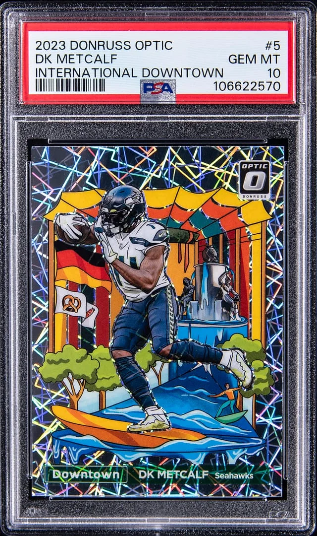 2023 Panini Donruss Optic DK Metcalf International Downtown #5 card image