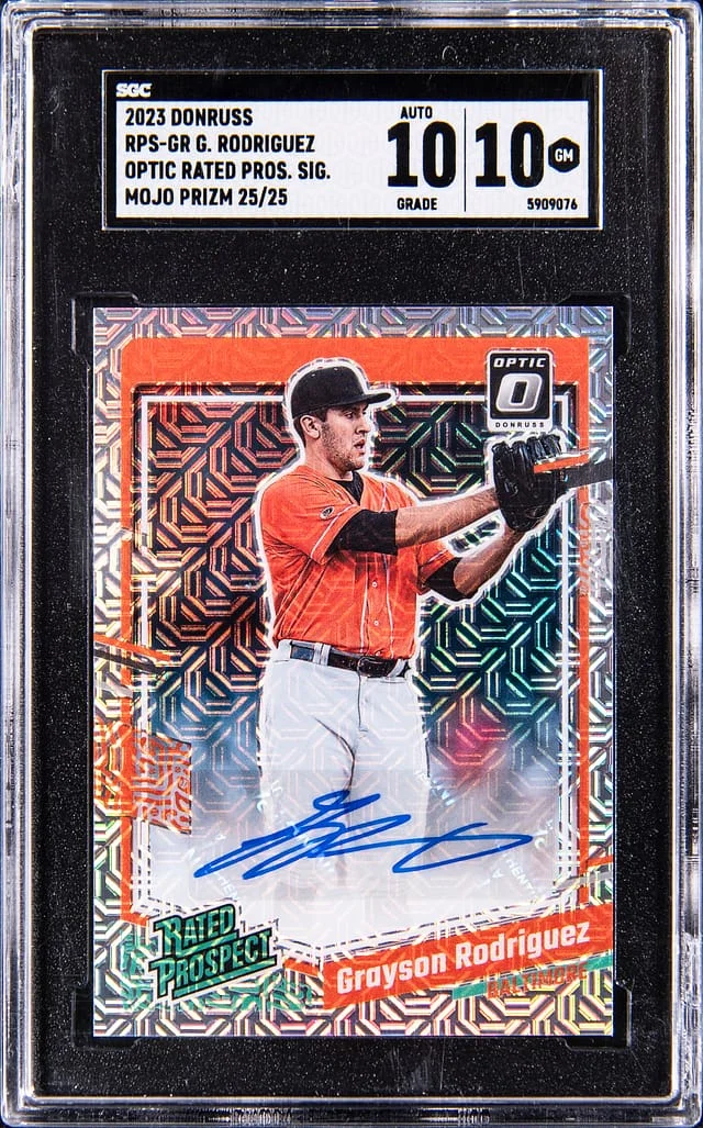 2023 Panini Donruss Optic Grayson Rodriguez Rated Prospect Signatures Mojo Prizm #RPS-GR card image