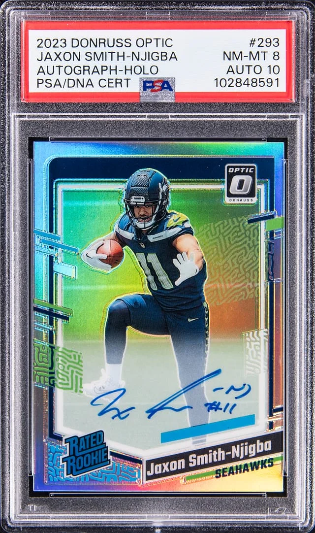2023 Panini Donruss Optic Jaxon Smith-Njigba Autograph Holo #293 card image