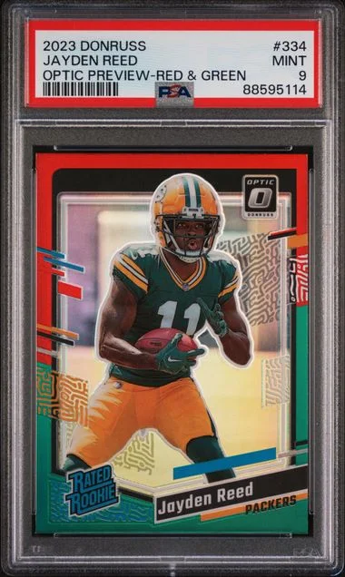 2023 Panini Donruss Optic Jayden Reed Preview-Red & Green #334 card image