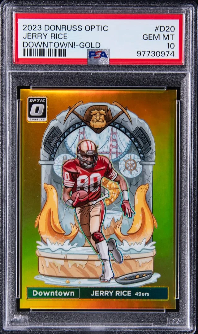 2023 Panini Donruss Optic Jerry Rice Downtown! Gold #D-20 card image