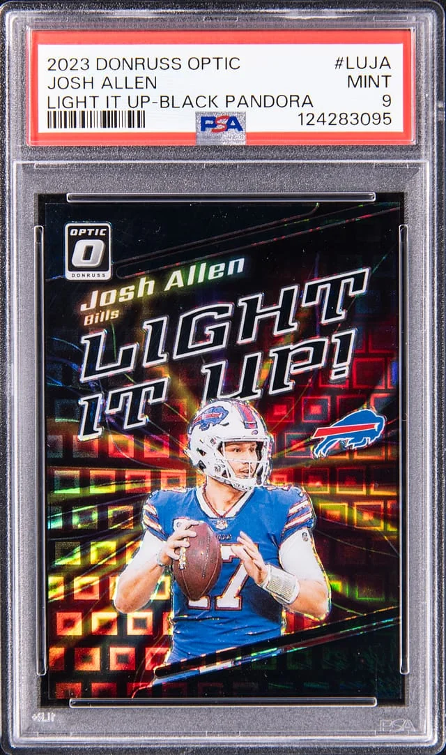 2023 Panini Donruss Optic Josh Allen Light It Up Black Pandora #LU-JA card image