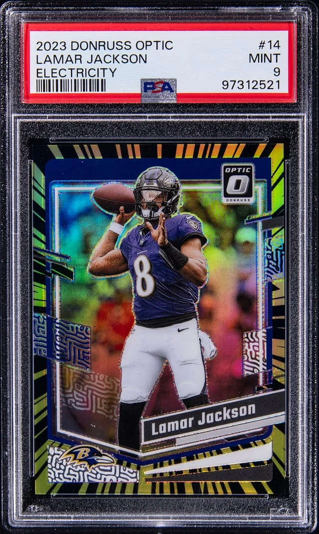 2023 Panini Donruss Optic Lamar Jackson Electricity #14 card image