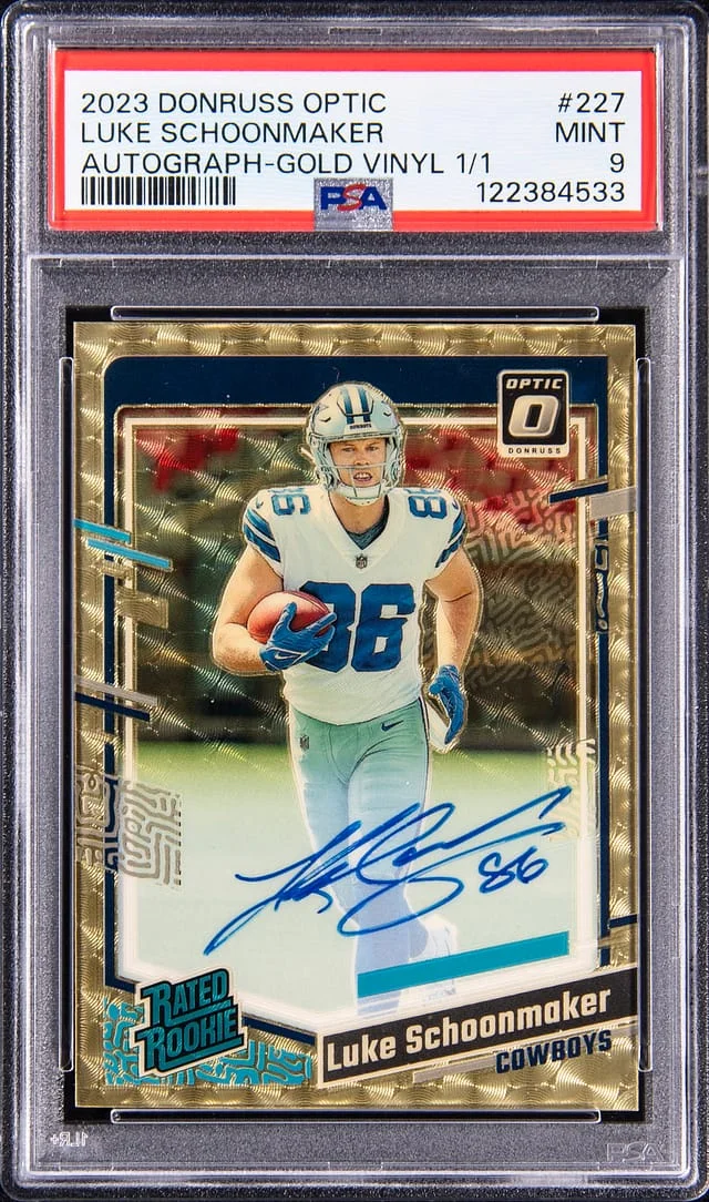 2023 Panini Donruss Optic Lukle Schoonmaker Autographs Gold Vinyl #227 card image