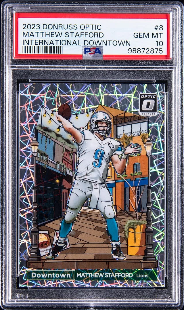 2023 Panini Donruss Optic Matthew Stafford International Downtown #8 card image