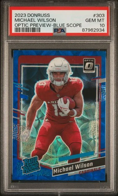 2023 Panini Donruss Optic Michael Wilson Preview-Blue Scope Rated #303 card image
