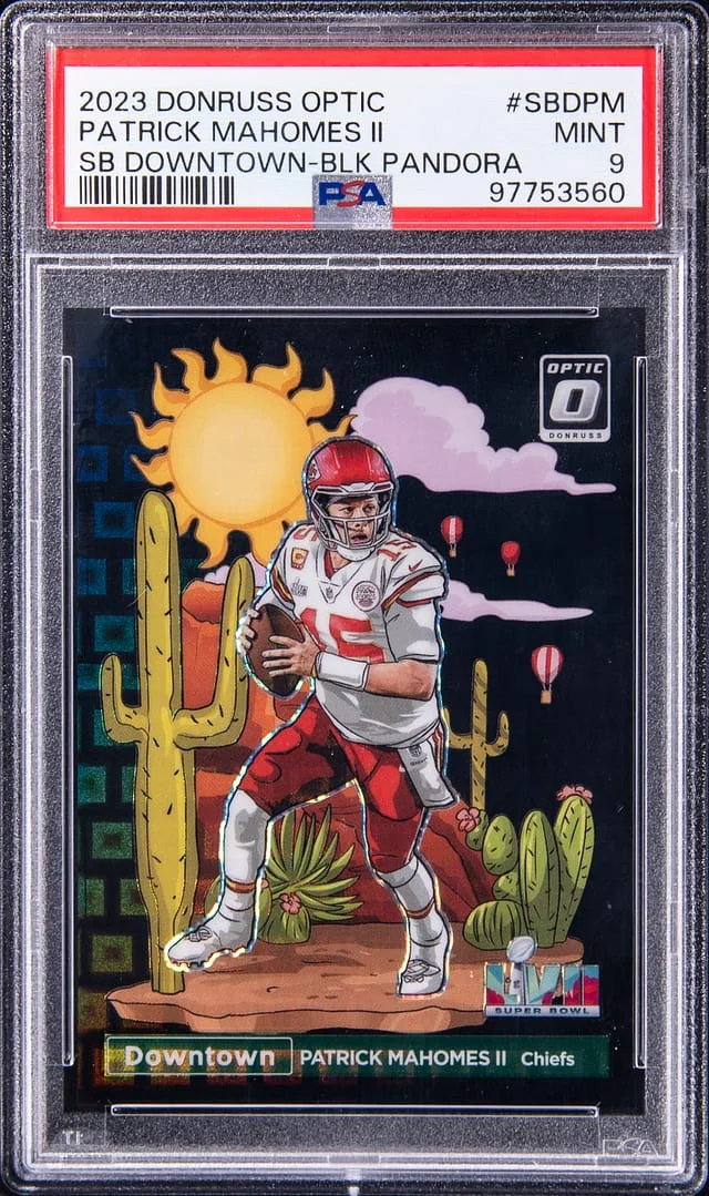 2023 Panini Donruss Optic Patrick Mahomes II Superbowl Downtown Black Pandora #SBDPM card image