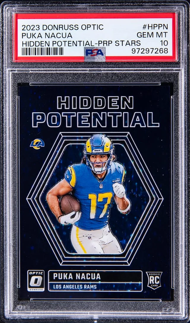 2023 Panini Donruss Optic Puka Nacua Hidden Potential - Purple Stars #HPPN card image