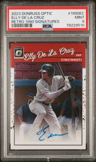 2023 Panini Donruss Optic Signatures 1990Ec Elly De La Cruz Retro #1990 card image