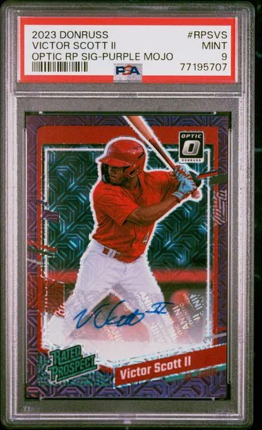 2023 Panini Donruss Optic Victor Scott II Rated Prospect Signatures #RPSVS card image