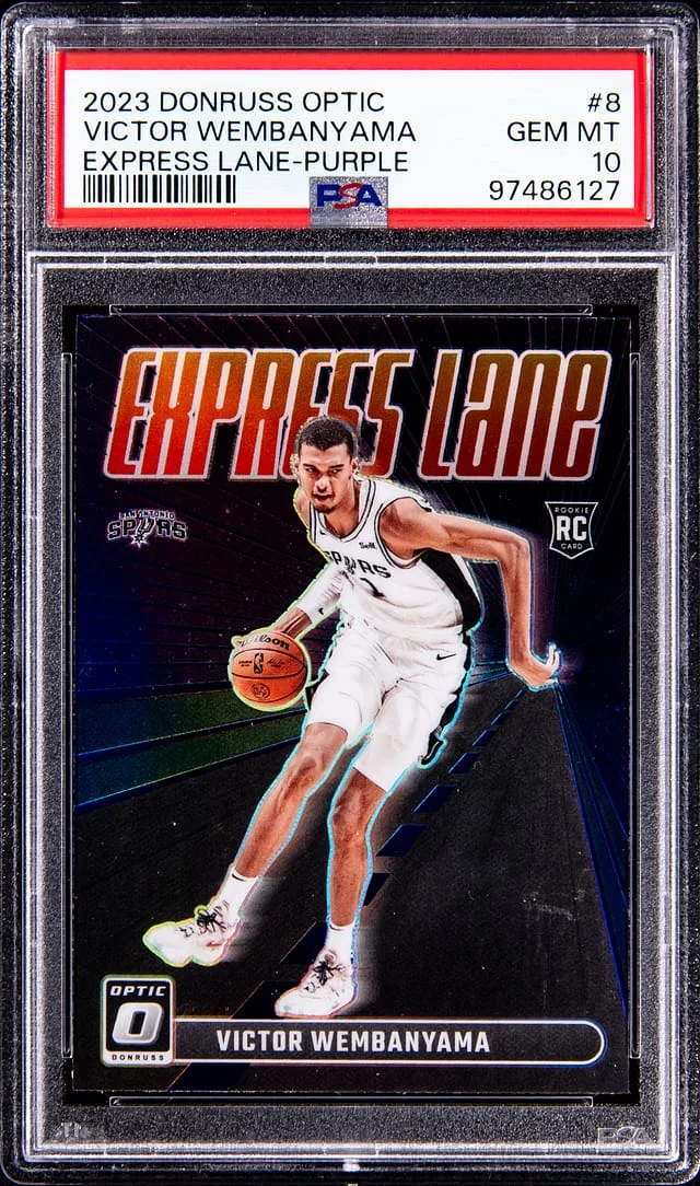 2023 Panini Donruss Optic Victor Wembanyama Express Lane Purple #8 card image