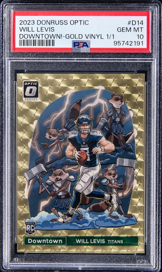 2023 Panini Donruss Optic Will Levis Downtown Gold Prizm #D-14 card image