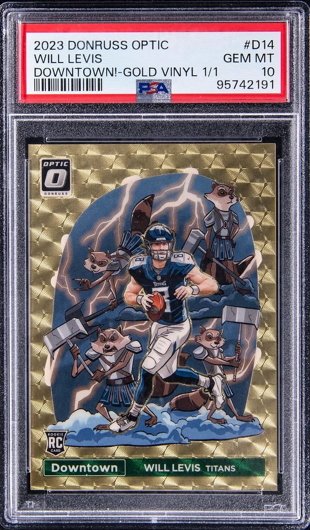 2023 Panini Donruss Optic Will Levis Downtown! Gold Vinyl Prizm #D14 card image