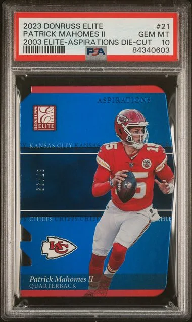 2023 Panini Donruss Patrick Mahomes II Elite 2003 Elite Aspirations Die-Cut #21 card image