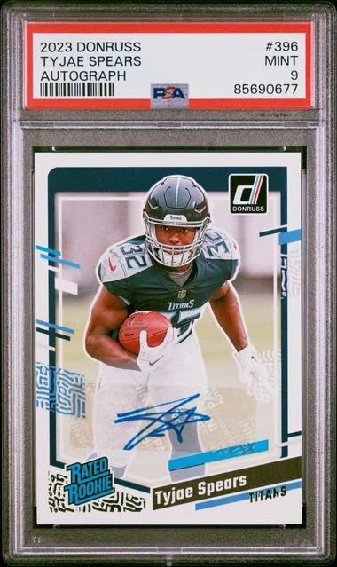 2023 Panini Donruss Tyjae Spears Rated Autograph #396 card image