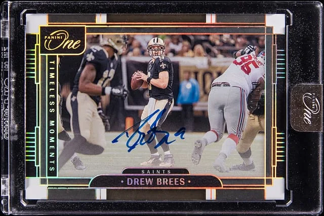 2023 Panini Drew Brees One Timeless Moments Autograph #275 card image