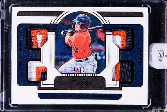 2023 Panini Drew Gilbert Patch - Panini Encased Three And Two Prospect Quad Jerseys Black #PQJ-DG card image