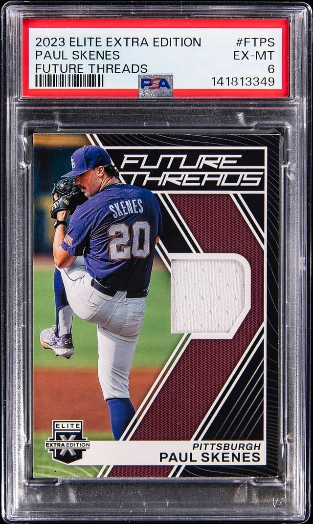 2023 Panini Elite Extra Edition Paul Skenes Future Threads #FT-PS card image