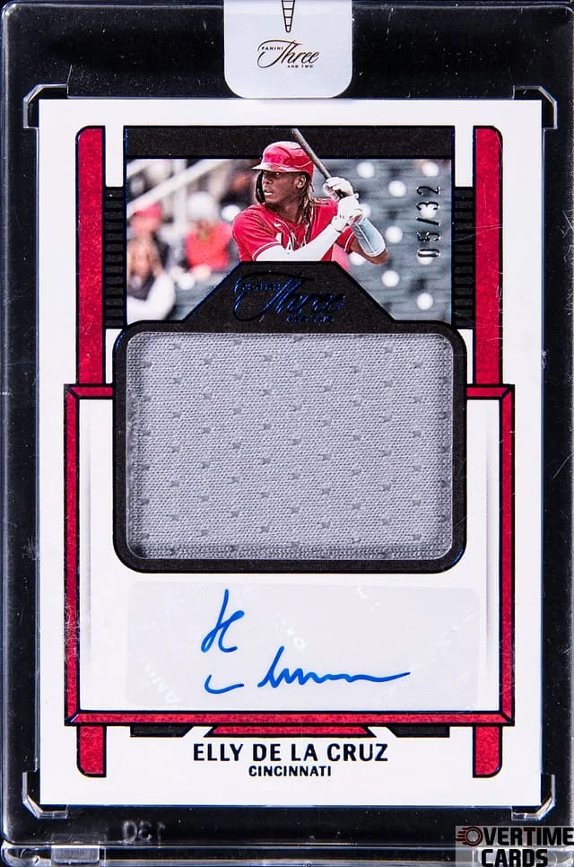 2023 Panini Elly De La Cruz Three And Two Autograph Jerseys Full Count #AJ-EC card image
