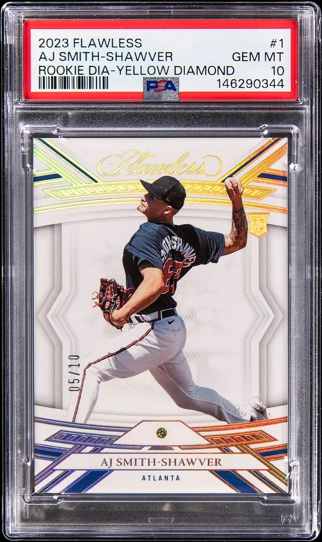 2023 Panini Flawless A.J. Smith-Shawver Diamond Yellow Diamond #1 card image