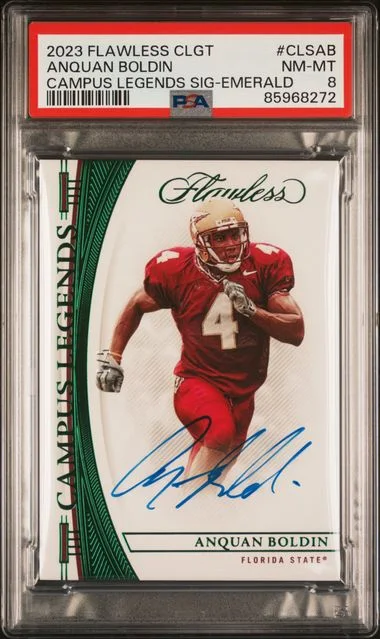 2023 Panini Flawless Anquan Boldin Collegiate Campus Legends Signatures Emerald #CLSAB card image