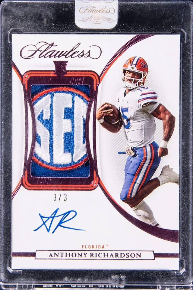 2023 Panini Flawless Anthony Richardson Collegiate Pink Patch Autograph #PA-AR card image